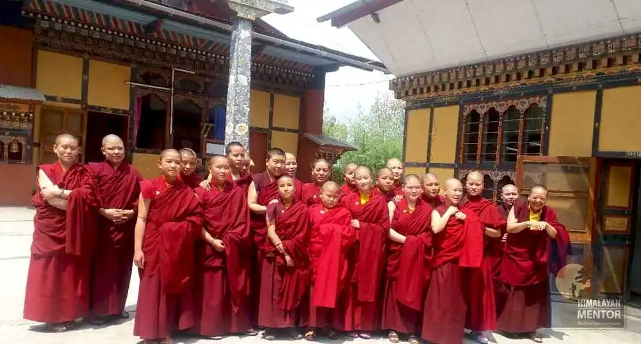Monks at Zeleukha Nunnery, Thimphu