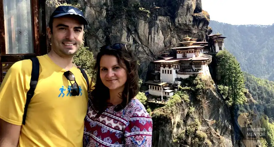 Taking the photo at Tiger’s Nest Monastery!