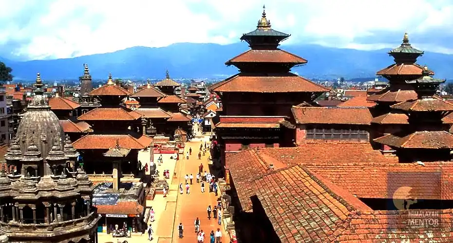 The beauty of Patan Durbar square, seen from roof top restaurant.
